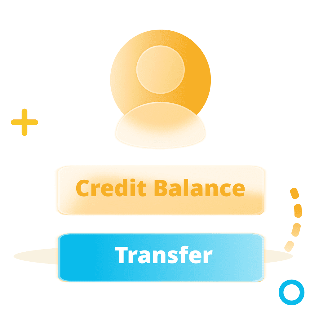 Go to Credit Balance > Transfer to a friend